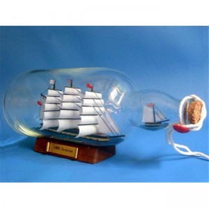 Handcrafted Model Ships Surprise Bottle Master And Commander HMS Surprise Ship in a Bottle 11 in. Ships In A Bottle Decorative Accent   